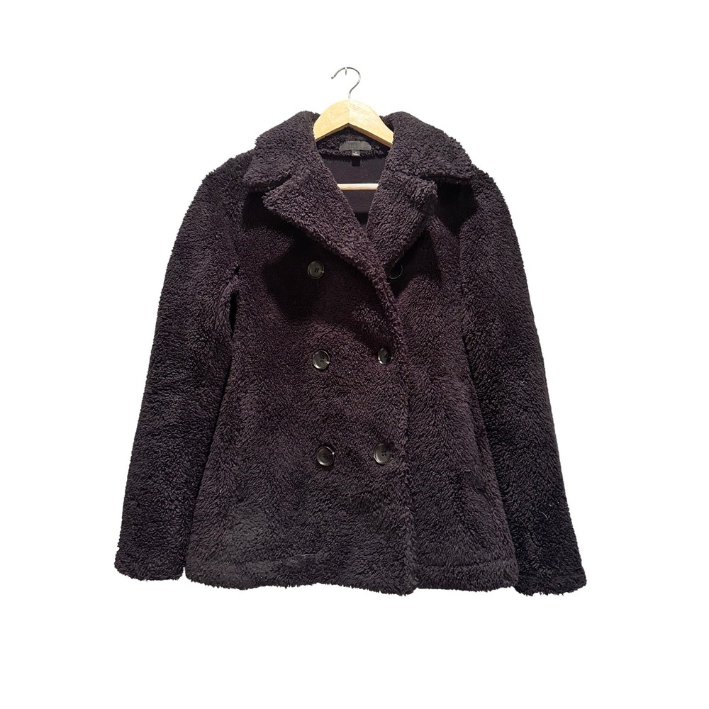 Uniqlo Black Fleece Double Breasted Pea Coat‎ Jacket Size Small